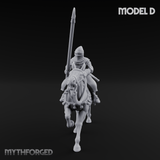 Charging Forward Mounted Human Lancers D Miniature for Dungeons and Dragons, Pathfinder or other TTRPGs