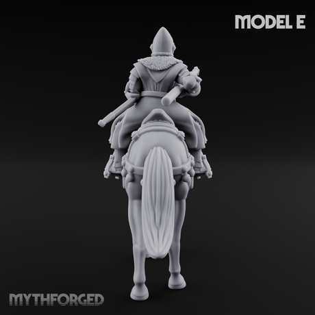 Charging Forward Mounted Human Lancers E Miniature for Dungeons and Dragons, Pathfinder or other TTRPGs