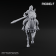 Charging Forward Mounted Human Lancers F Miniature for Dungeons and Dragons, Pathfinder or other TTRPGs