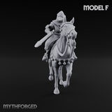 Charging Forward Mounted Human Lancers F Miniature for Dungeons and Dragons, Pathfinder or other TTRPGs