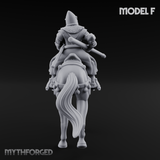 Charging Forward Mounted Human Lancers F Miniature for Dungeons and Dragons, Pathfinder or other TTRPGs
