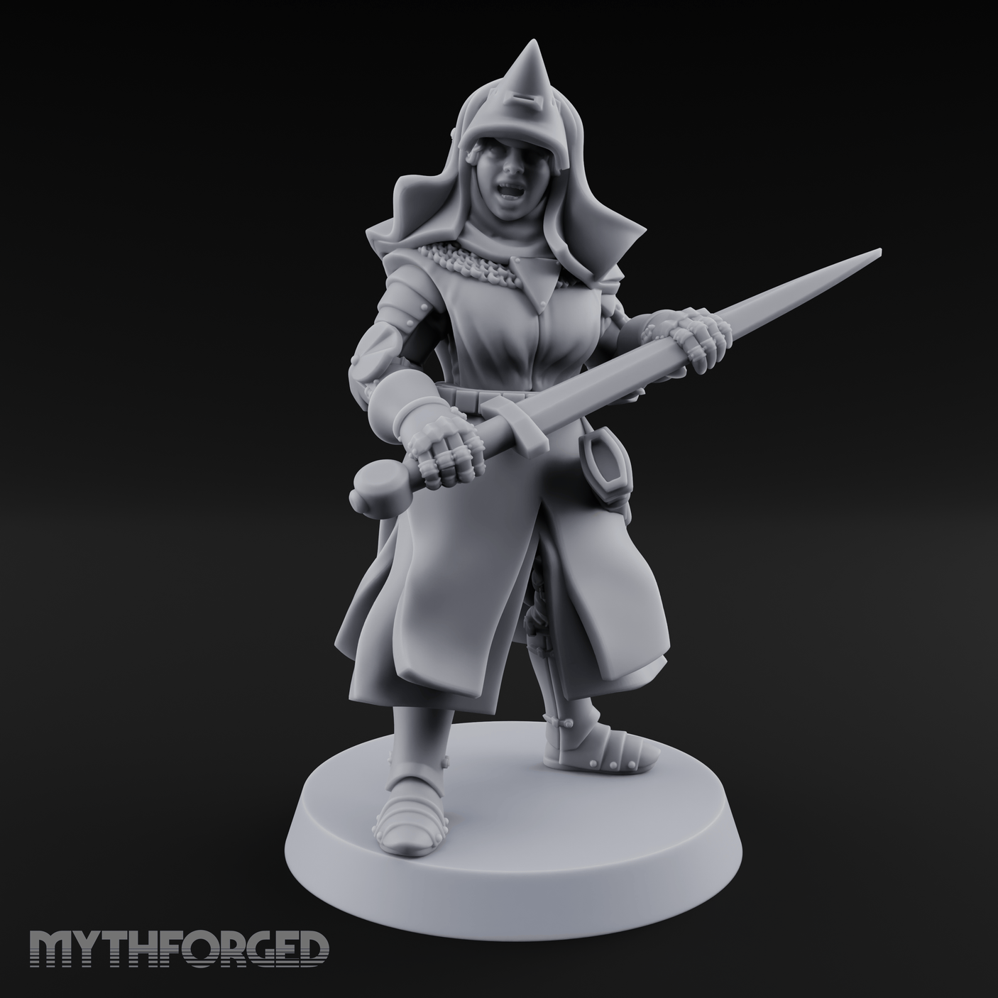 Shouldering The Load Human Warrior Miniature for Dungeons and Dragons, Pathfinder or other TTRPGs