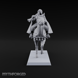 Trumpet Blaring Mounted Human Musician Miniature for Dungeons and Dragons, Pathfinder or other TTRPGs