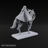 Trumpet Blaring Mounted Human Musician Miniature for Dungeons and Dragons, Pathfinder or other TTRPGs