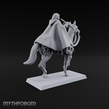 Trumpet Blaring Mounted Human Musician Miniature for Dungeons and Dragons, Pathfinder or other TTRPGs