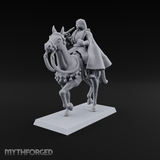 Trumpet Blaring Mounted Human Musician Miniature for Dungeons and Dragons, Pathfinder or other TTRPGs