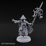 Staff Held High Human Wizard Miniature for Dungeons and Dragons, Pathfinder or other TTRPGs
