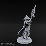 Staff Held High Human Wizard Miniature for Dungeons and Dragons, Pathfinder or other TTRPGs