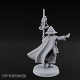 Staff Held High Human Wizard Miniature for Dungeons and Dragons, Pathfinder or other TTRPGs