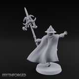 Staff Held High Human Wizard Miniature for Dungeons and Dragons, Pathfinder or other TTRPGs