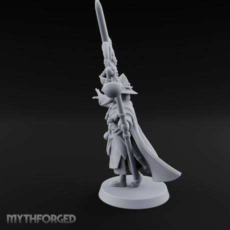 Staff Held High Human Wizard Miniature for Dungeons and Dragons, Pathfinder or other TTRPGs