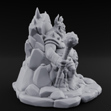 Throne Slouching Ettin Demon King Miniature for Dungeons and Dragons, Pathfinder or other TTRPGs