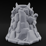 Throne Slouching Ettin Demon King Miniature for Dungeons and Dragons, Pathfinder or other TTRPGs