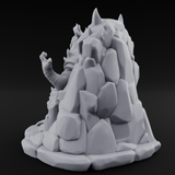 Throne Slouching Ettin Demon King Miniature for Dungeons and Dragons, Pathfinder or other TTRPGs