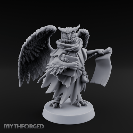 Scrolls Clutching Aarakocra Wizard Miniature for Dungeons and Dragons, Pathfinder or other TTRPGs