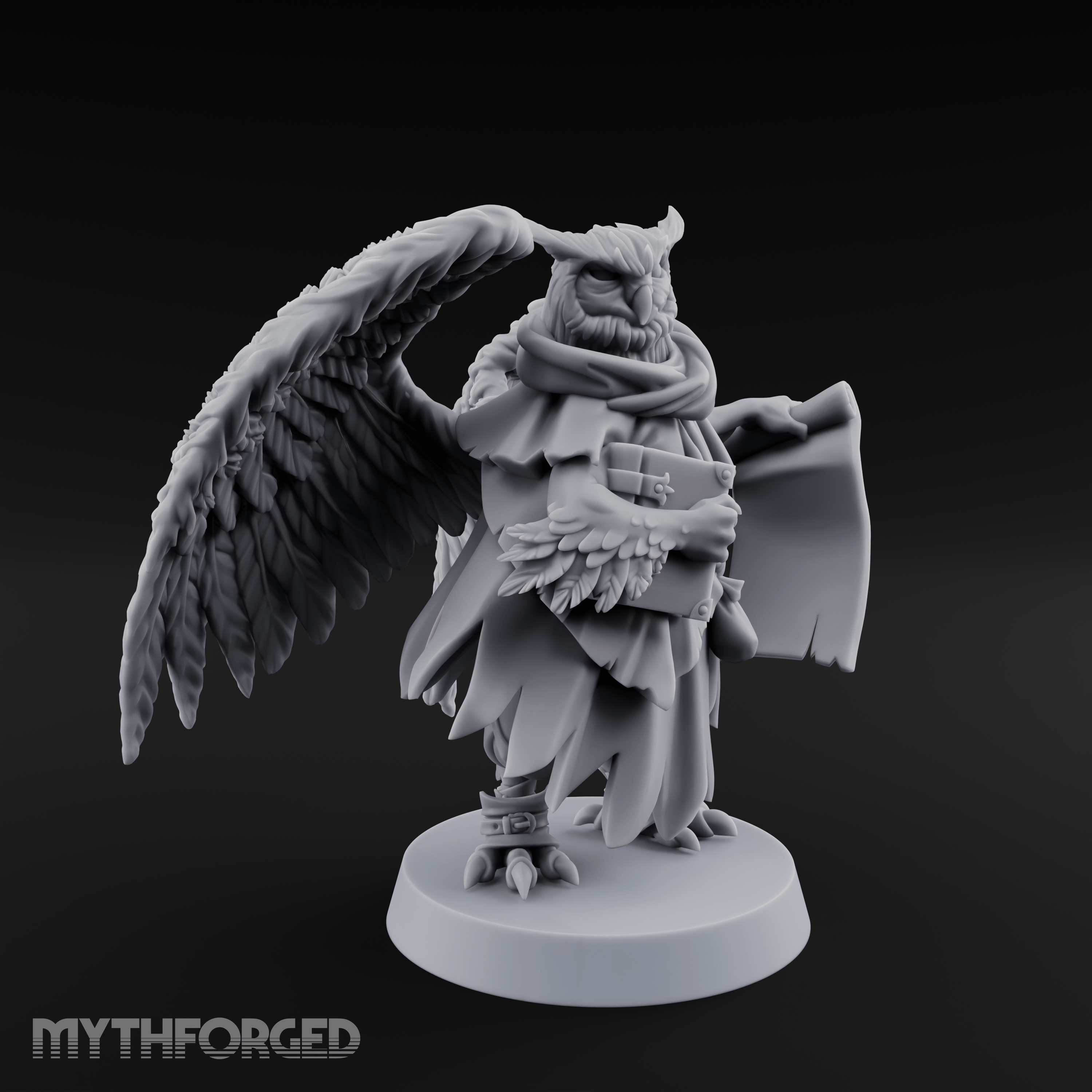 Scrolls Clutching Aarakocra Wizard