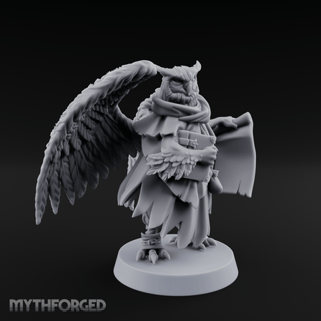 Scrolls Clutching Aarakocra Wizard Miniature for Dungeons and Dragons, Pathfinder or other TTRPGs