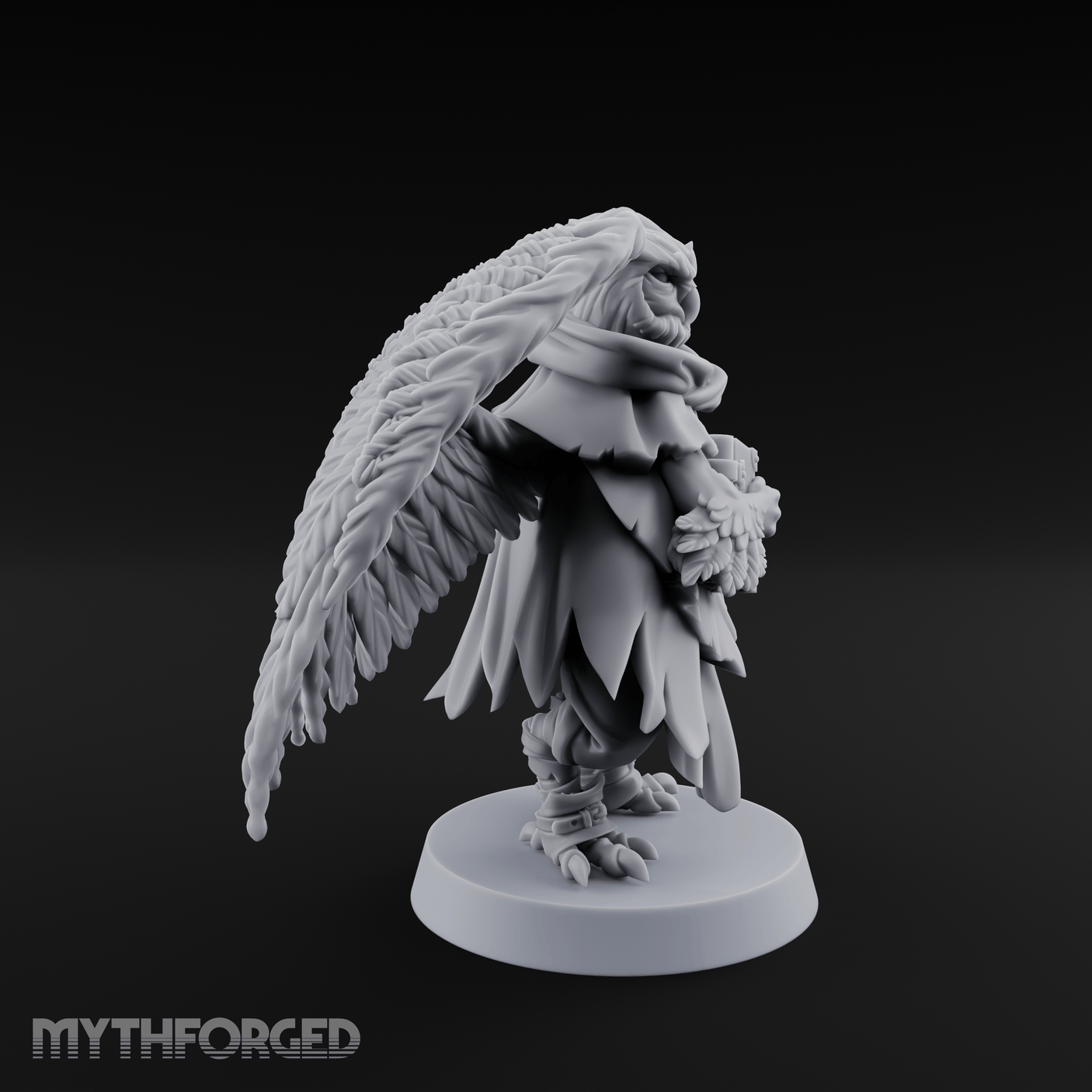 Scrolls Clutching Aarakocra Wizard Miniature for Dungeons and Dragons, Pathfinder or other TTRPGs