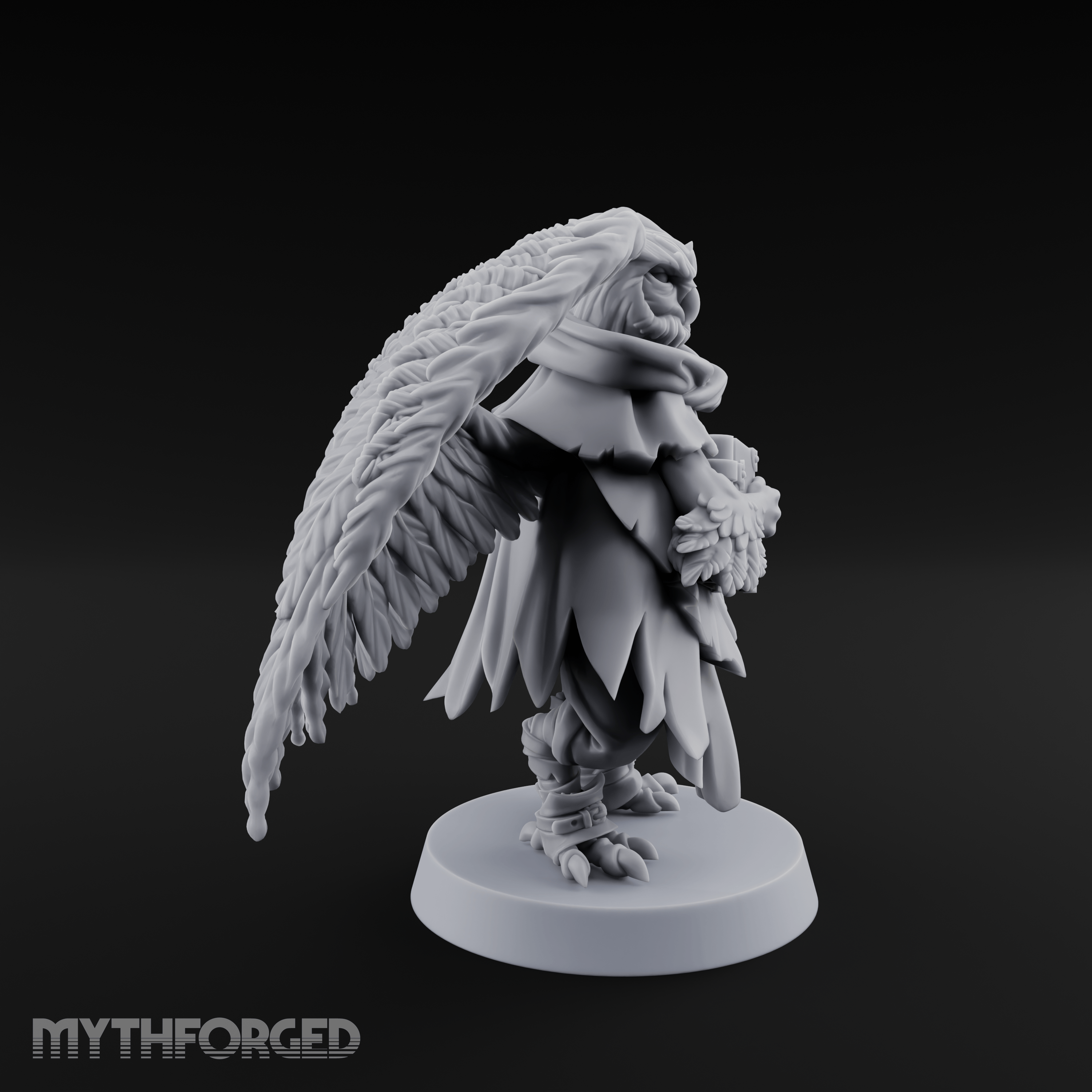 Scrolls Clutching Aarakocra Wizard