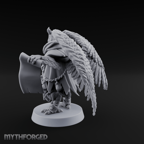 Scrolls Clutching Aarakocra Wizard Miniature for Dungeons and Dragons, Pathfinder or other TTRPGs