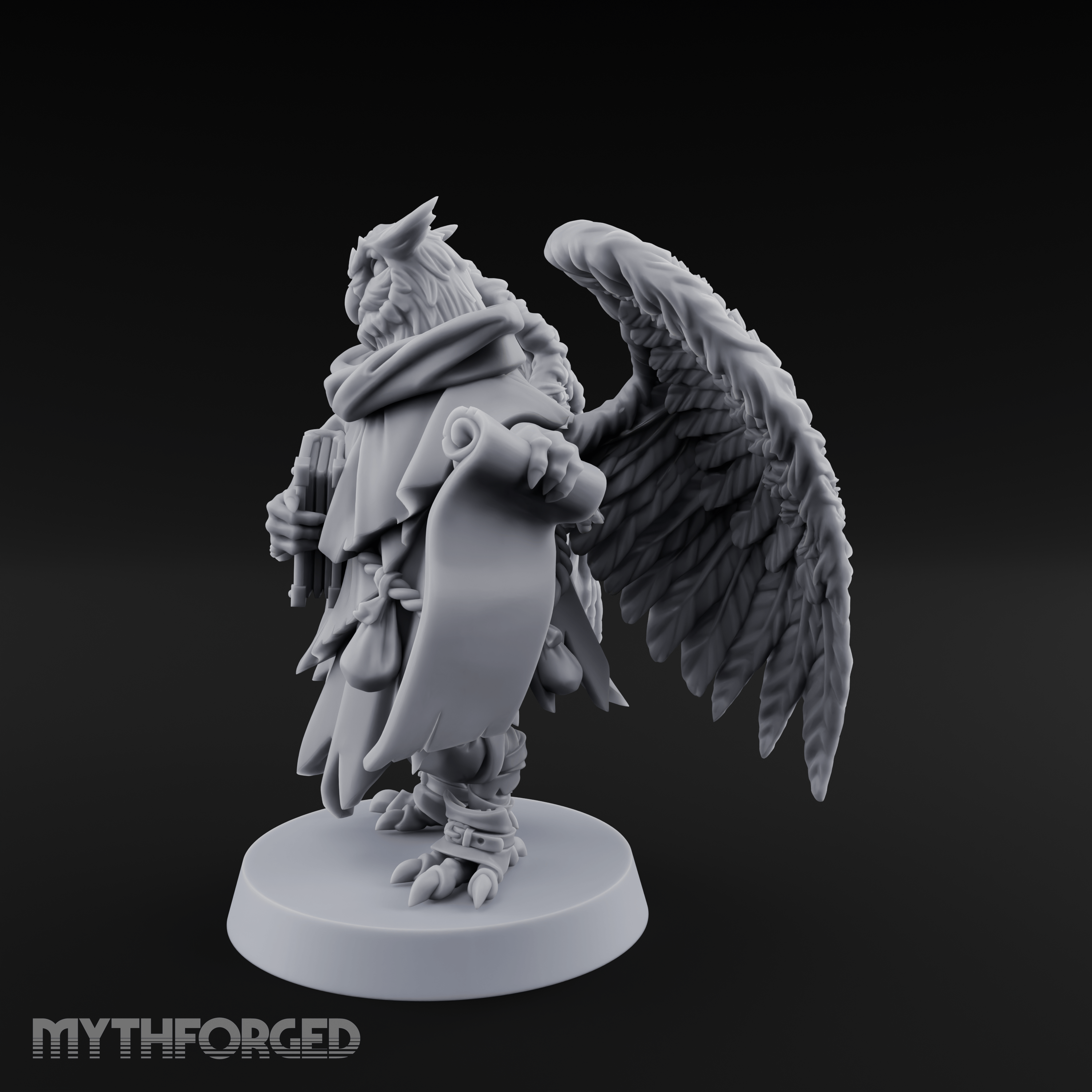 Scrolls Clutching Aarakocra Wizard