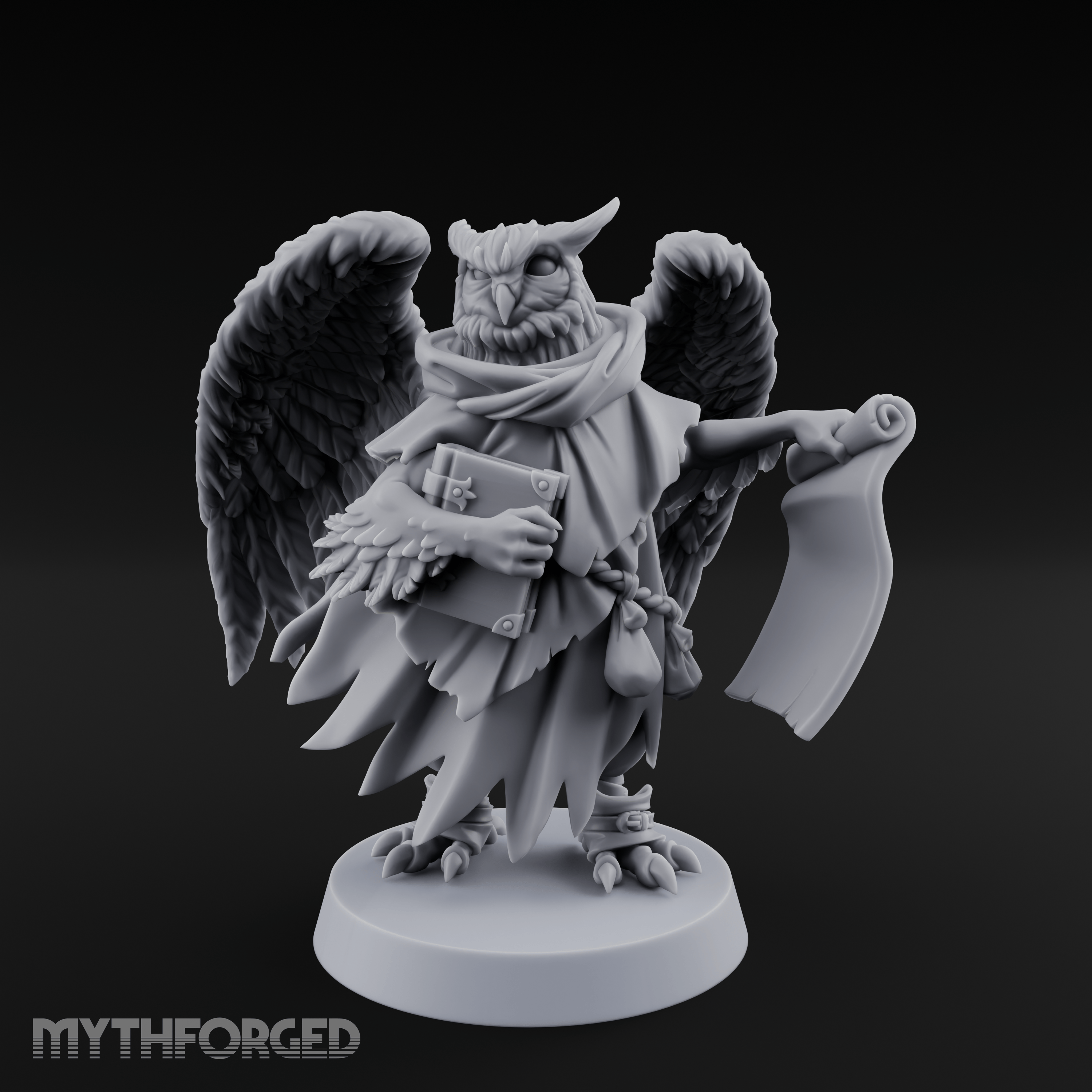 Scrolls Clutching Aarakocra Wizard