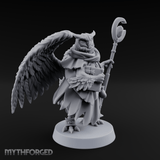 Scrolls Clutching Aarakocra Wizard Miniature for Dungeons and Dragons, Pathfinder or other TTRPGs