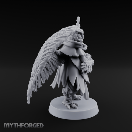 Scrolls Clutching Aarakocra Wizard Miniature for Dungeons and Dragons, Pathfinder or other TTRPGs