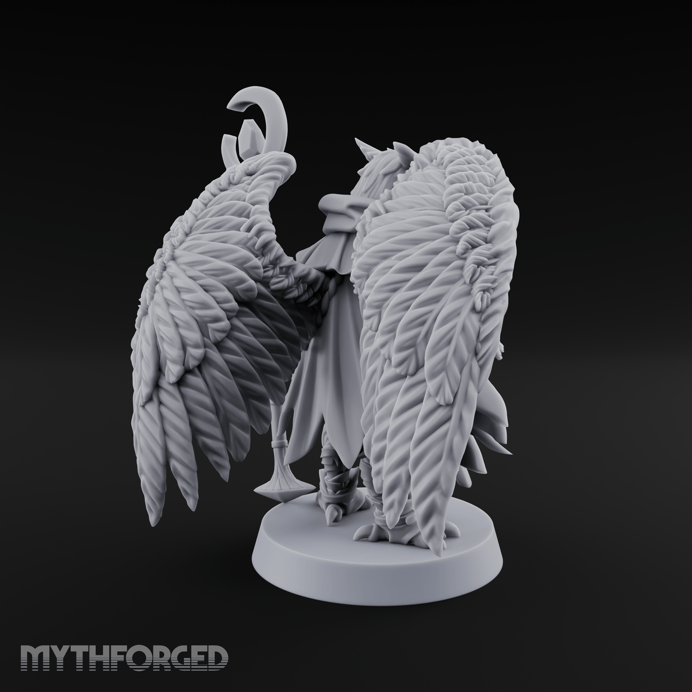 Scrolls Clutching Aarakocra Wizard Miniature for Dungeons and Dragons, Pathfinder or other TTRPGs