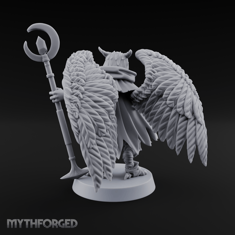 Scrolls Clutching Aarakocra Wizard Miniature for Dungeons and Dragons, Pathfinder or other TTRPGs