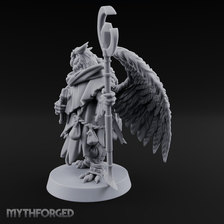 Scrolls Clutching Aarakocra Wizard Miniature for Dungeons and Dragons, Pathfinder or other TTRPGs