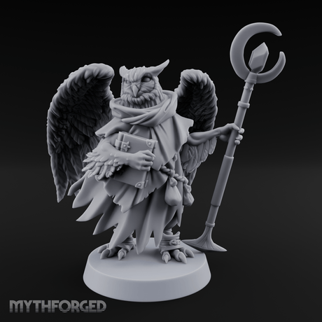 Scrolls Clutching Aarakocra Wizard Miniature for Dungeons and Dragons, Pathfinder or other TTRPGs