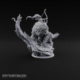 Feathers Fly Both Ways Elf Archer on Owlbear