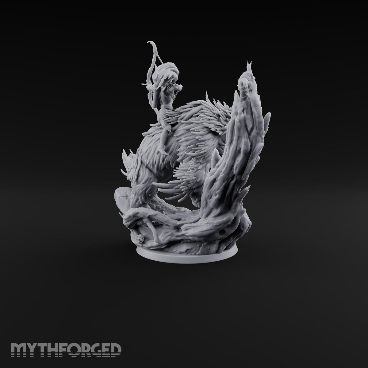 Feathers Fly Both Ways Elf Archer on Owlbear