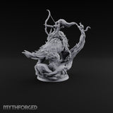 Feathers Fly Both Ways Elf Archer on Owlbear