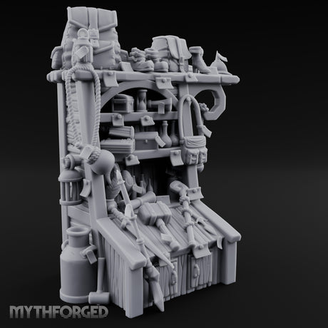 Pack-Hung Blade-Scattered Adventurer's Supply Shelf Miniature for Dungeons and Dragons, Pathfinder or other TTRPGs