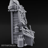 Pack-Hung Blade-Scattered Adventurer's Supply Shelf Miniature for Dungeons and Dragons, Pathfinder or other TTRPGs