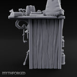 Pack-Hung Blade-Scattered Adventurer's Supply Shelf Miniature for Dungeons and Dragons, Pathfinder or other TTRPGs