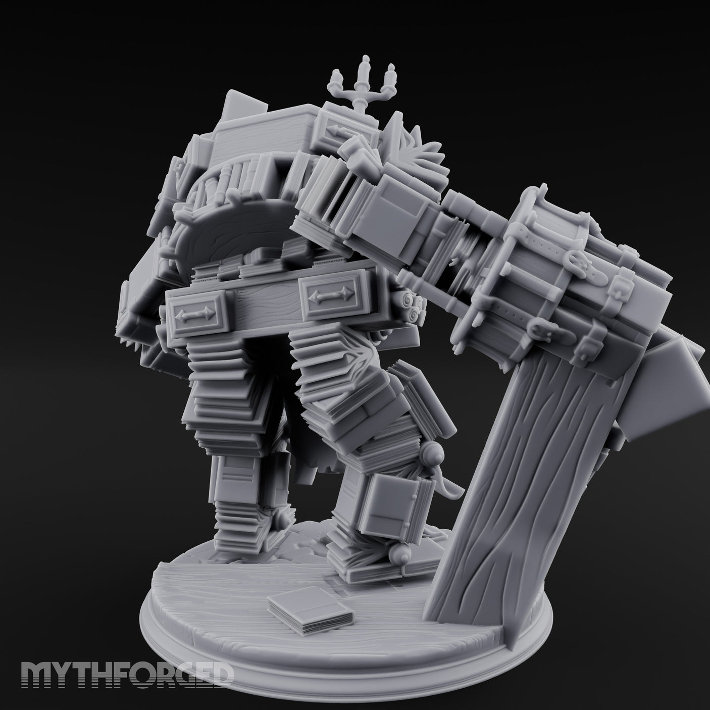 Pages Piling Up Book Golem Miniature for Dungeons and Dragons, Pathfinder or other TTRPGs