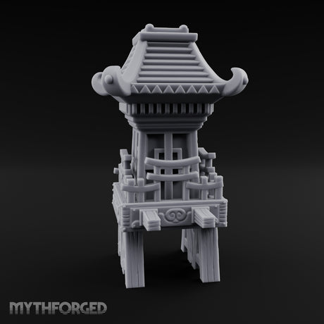 Pagoda-Roofed Lattice-Paneled Portable Shrine Palanquin Miniature for Dungeons and Dragons, Pathfinder or other TTRPGs
