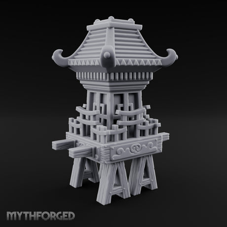 Pagoda-Roofed Lattice-Paneled Portable Shrine Palanquin Miniature for Dungeons and Dragons, Pathfinder or other TTRPGs