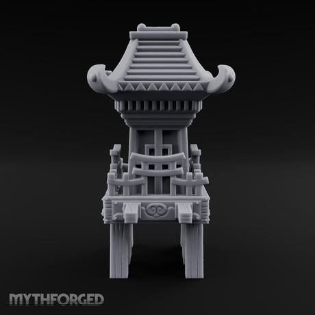 Pagoda-Roofed Lattice-Paneled Portable Shrine Palanquin Miniature for Dungeons and Dragons, Pathfinder or other TTRPGs