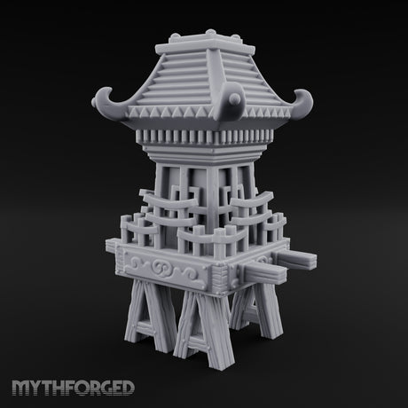 Pagoda-Roofed Lattice-Paneled Portable Shrine Palanquin Miniature for Dungeons and Dragons, Pathfinder or other TTRPGs
