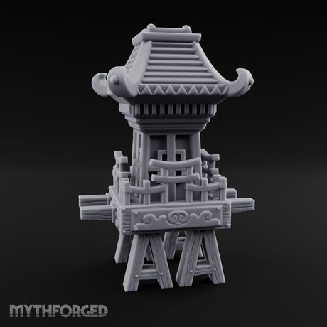 Pagoda-Roofed Lattice-Paneled Portable Shrine Palanquin Miniature for Dungeons and Dragons, Pathfinder or other TTRPGs