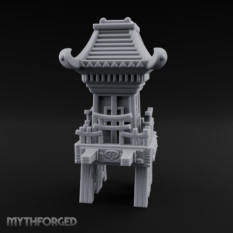 Pagoda-Roofed Lattice-Paneled Portable Shrine Palanquin Miniature for Dungeons and Dragons, Pathfinder or other TTRPGs