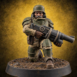 Trust the Moustache Human Armoured Heavy Weapons Soldier E — painted concept preview (miniature supplied unpainted)