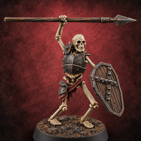 Long Dead, Still Enlisted Skeleton Warrior E — painted concept preview (miniature supplied unpainted)