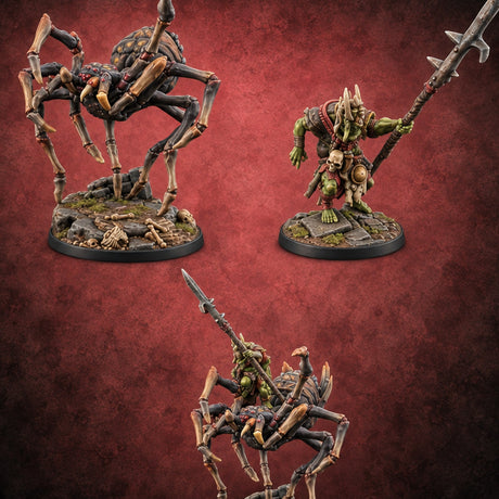 Spider Wasn't Consulted Goblin Chief and Giant Spider — painted concept preview (miniature supplied unpainted)