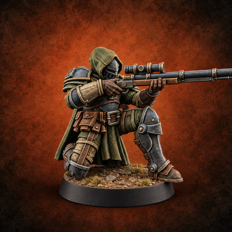 Breathes Easy, Shoots Straighter Human Respirator Rifleman B — painted concept preview (miniature supplied unpainted)