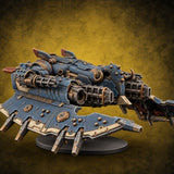 Quad Thrusters, Unhurried Arrival Aerial Gunship Construct — painted concept preview (miniature supplied unpainted)